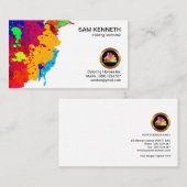 Carte De Visite Peinture créative colorée d'épluchage (Devant / Derrière)