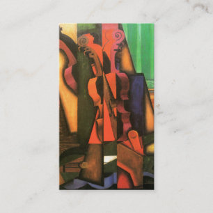 Carte De Visite Peinture cubiste de violon et de guitare d'art par