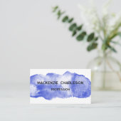 Carte De Visite Peinture d'aquarelle simple Bleu (Debout devant)