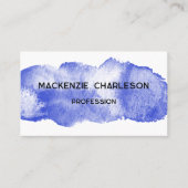 Carte De Visite Peinture d'aquarelle simple Bleu (Devant)