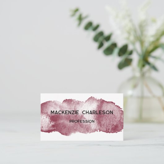 Carte De Visite Peinture d'aquarelle simple Brosse Bourgogne (Debout devant)