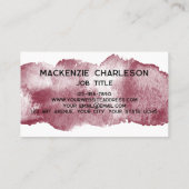 Carte De Visite Peinture d'aquarelle simple Brosse Bourgogne (Dos)