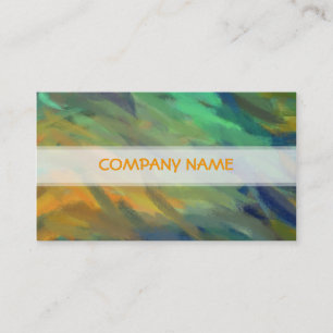 Carte De Visite Peinture d'art Abstrait orange bleu vert
