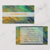 Carte De Visite Peinture d'art Abstrait orange bleu vert (Devant / Derrière)
