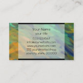 Carte De Visite Peinture d'art Abstrait orange bleu vert (Dos)