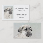 Carte De Visite Peinture de berger anatolienne - Art original de c (Devant / Derrière)