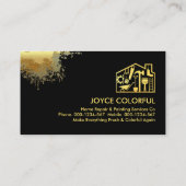 Carte De Visite Peinture de brosse peinture or Splatter de peintur (Dos)