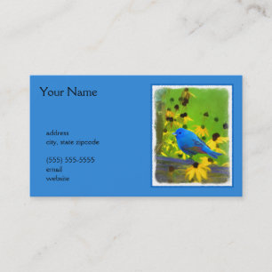 Carte De Visite Peinture de Bunting Indigo - Art original pour ois