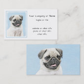 Carte De Visite Peinture de carlin - Joli art original de chien (Devant / Derrière)