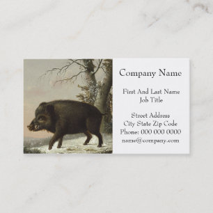 Carte De Visite Peinture de chasse Brown vintage, Art de la faune