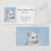 Carte De Visite Peinture de chat blanc - Cute Original Cat Art (Devant / Derrière)