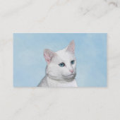 Carte De Visite Peinture de chat blanc - Cute Original Cat Art (Dos)