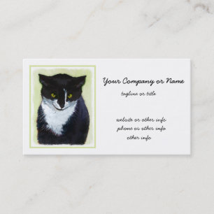 Carte De Visite Peinture de chat de Tuxedo - Cute Original Cat Art