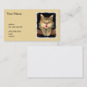 Carte De Visite Peinture de chat Mad - Cute Original Cat Art (Devant / Derrière)