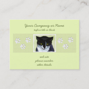 Carte De Visite Peinture de chat Tuxedo - Cute Original Cat Art