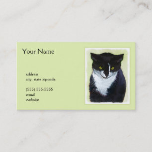 Carte De Visite Peinture de chat Tuxedo - Cute Original Cat Art
