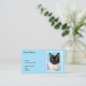 Carte De Visite Peinture de chats de Siamese - Cute Original Cat A (Debout devant)