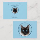 Carte De Visite Peinture de chats de Siamese - Cute Original Cat A (Devant / Derrière)
