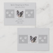 Carte De Visite Peinture de Chien à Chien (Brindle Pied) (Devant / Derrière)
