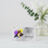 Carte De Visite Peinture de chien berger allemand (Debout devant)