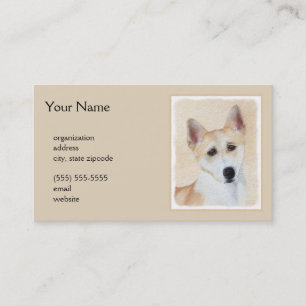 Carte De Visite Peinture de chien de Canaan - jolie art original d