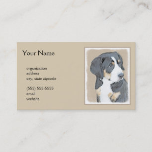 Carte De Visite Peinture de chiot de chien de montagne bernois - Œ