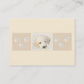 Carte De Visite Peinture de chiot d'or Retriever - Art de chien or (Dos)