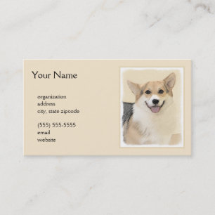 Carte De Visite Peinture de Corgi Gallois de Pembroke - Art Canin