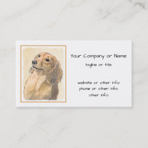 Carte De Visite Peinture de Dachshund (à poil long) - Art canin or