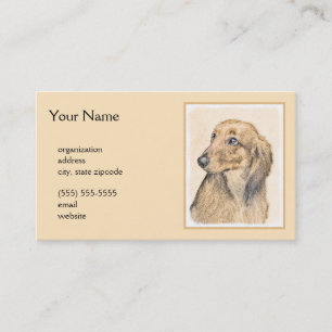 Carte De Visite Peinture de Dachshund (Longhaïs) - Art original d