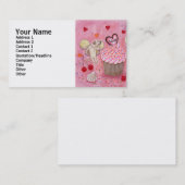 Carte De Visite Peinture de fées de petit gâteau et de Labrador (Devant / Derrière)