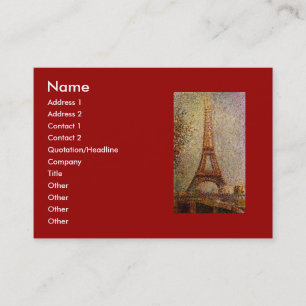 Carte De Visite Peinture de Georges Seurat : Tour Eiffel (1889)