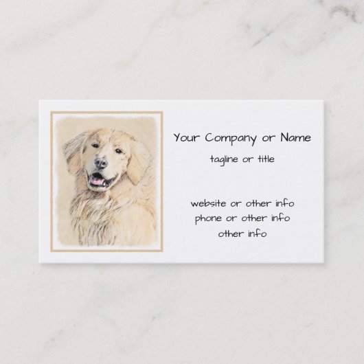 Carte De Visite Peinture de Golden Retriever - Beau art original d (Devant)