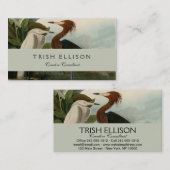 Carte De Visite Peinture de la faune d'Audubon Heron violet (Devant / Derrière)