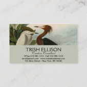 Carte De Visite Peinture de la faune d'Audubon Heron violet (Dos)