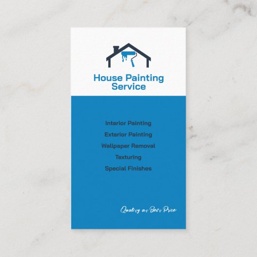 Carte De Visite Peinture de la maison (Dos)