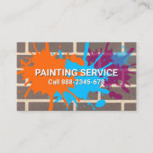 Carte De Visite Peinture de peinture rayée au mur de briques (Devant)