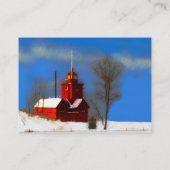 Carte De Visite Peinture de phare rouge - Art original (Dos)