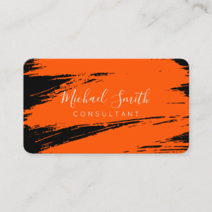 Carte De Visite Peinture de pointe orange moderne