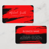Carte De Visite Peinture de pointe rouge moderne (Devant / Derrière)