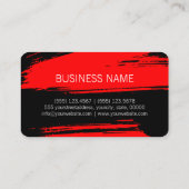 Carte De Visite Peinture de pointe rouge moderne (Dos)