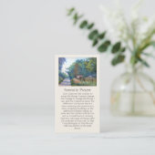 Carte De Visite Peinture de prière de sérénité avec violets bleus (Debout devant)