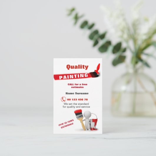 Carte De Visite Peinture de qualité (Debout devant)