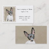 Carte De Visite Peinture de Rat Terrier - Cute Original Dog Art (Devant / Derrière)