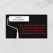 Carte De Visite Peinture de rouleau de peinture de peintre (Dos)