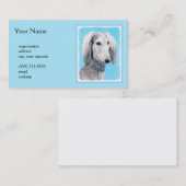 Carte De Visite Peinture de Saluki (Argent) - Joli art original de (Devant / Derrière)