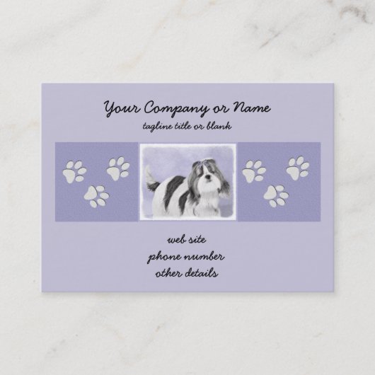 Carte De Visite Peinture de Shih Tzu - art original mignon de (Devant)