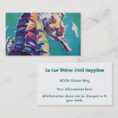 Carte De Visite Peinture de soie du Sea Horse (Devant / Derrière)