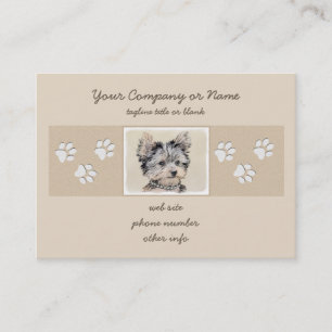 Carte De Visite Peinture de Yorkshire Terrier - art original
