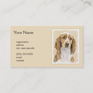 Carte De Visite Peinture d'espagnol Welsh Springer - Art original 